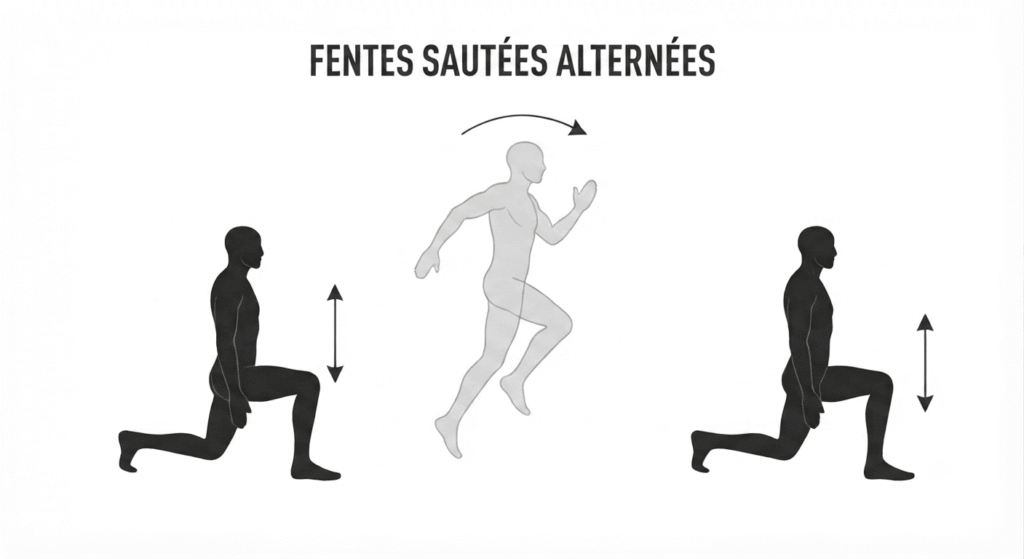 Préparation physique proba AMM - fentes sautées alternées